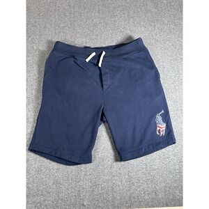 Polo Ralph Lauren Big Pony Sweat Shorts Cotton Pique Knit Gym Lounge Blue  XXL
